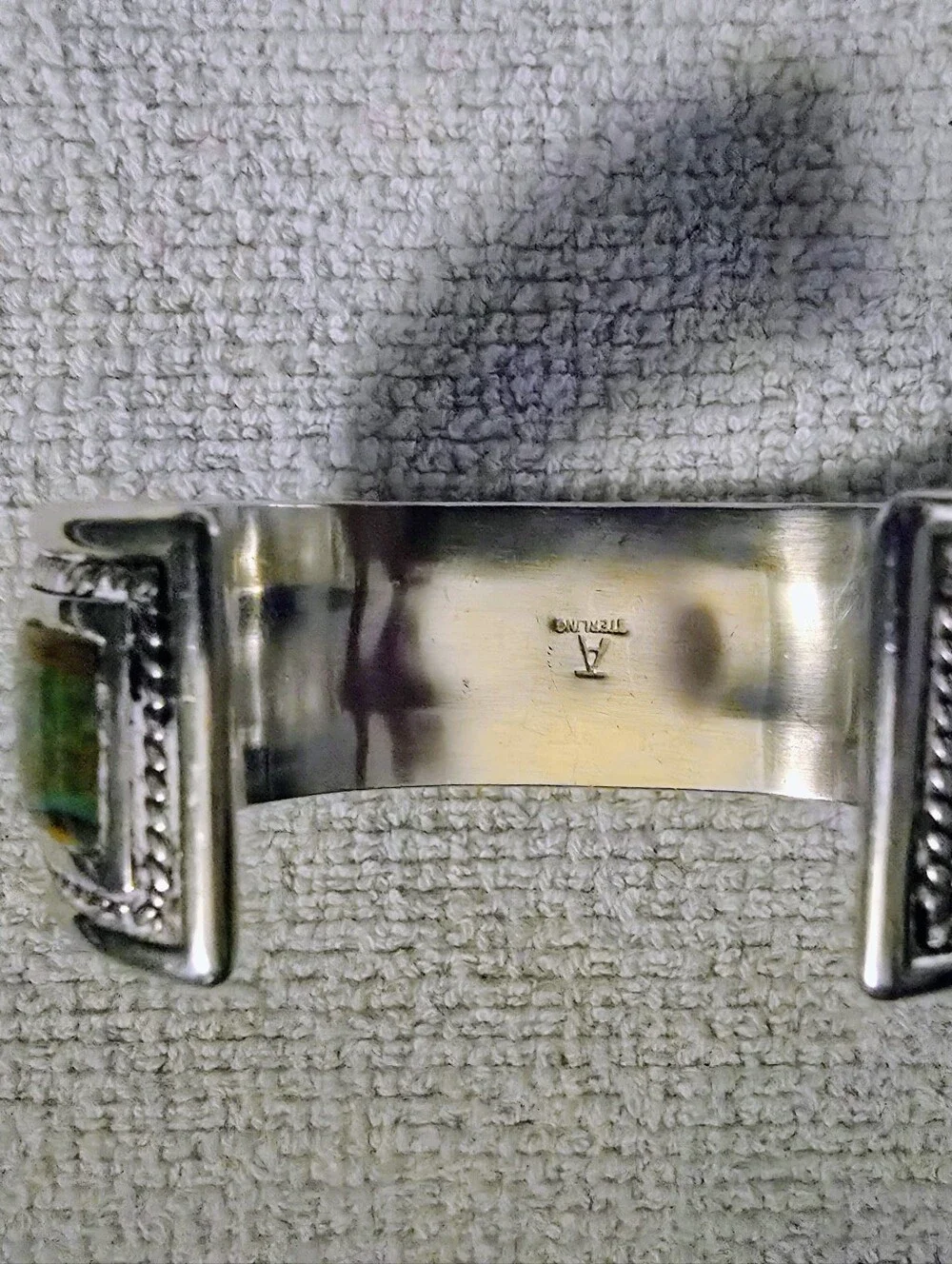 Couture Domed Sterling Silver Serpentine Statement Cuff